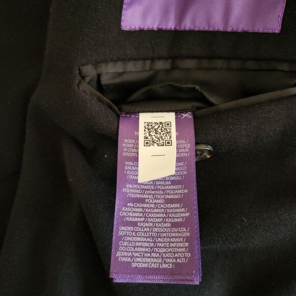 Ralph Lauren Purple Label Hadley Hand-Tailored Double-Knit Jacket Mens 46R Black - Picture 13 of 16
